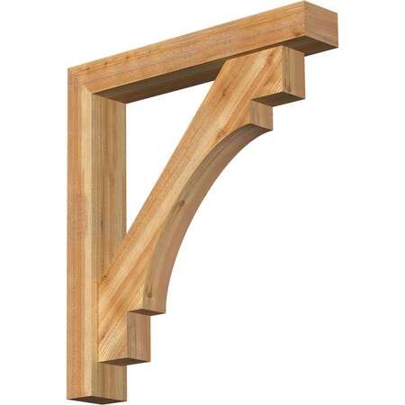 Ekena Millwork Merced Block Rough Sawn Bracket w/ Offset Brace, Western Red Cedar, 6"W x 36"D x 40"H BKT0604X36X40MRC05RWR